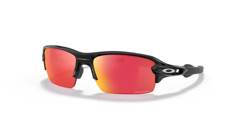 Oakley Flak Xs Youth Fit OO-9005-12 In Prizm Field Lenses/Polished Black Frame
