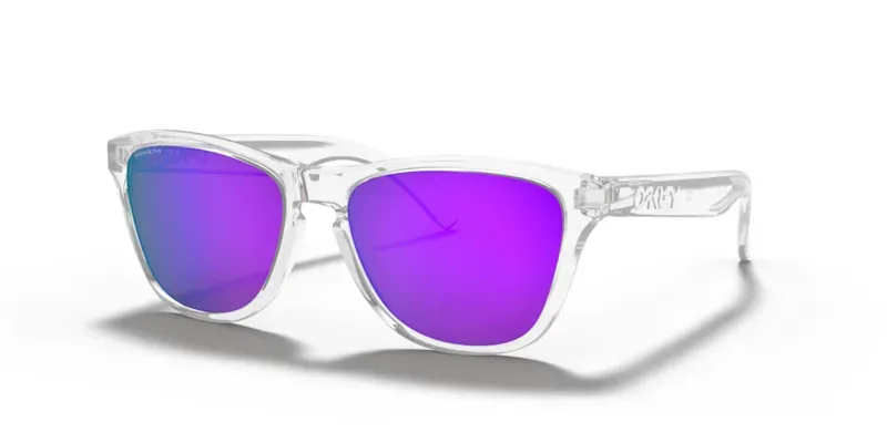 Oakley Frogskins Xs Youth Fit OO-9006-14 In Prizm Violet Lenses/Polished Clear Frame