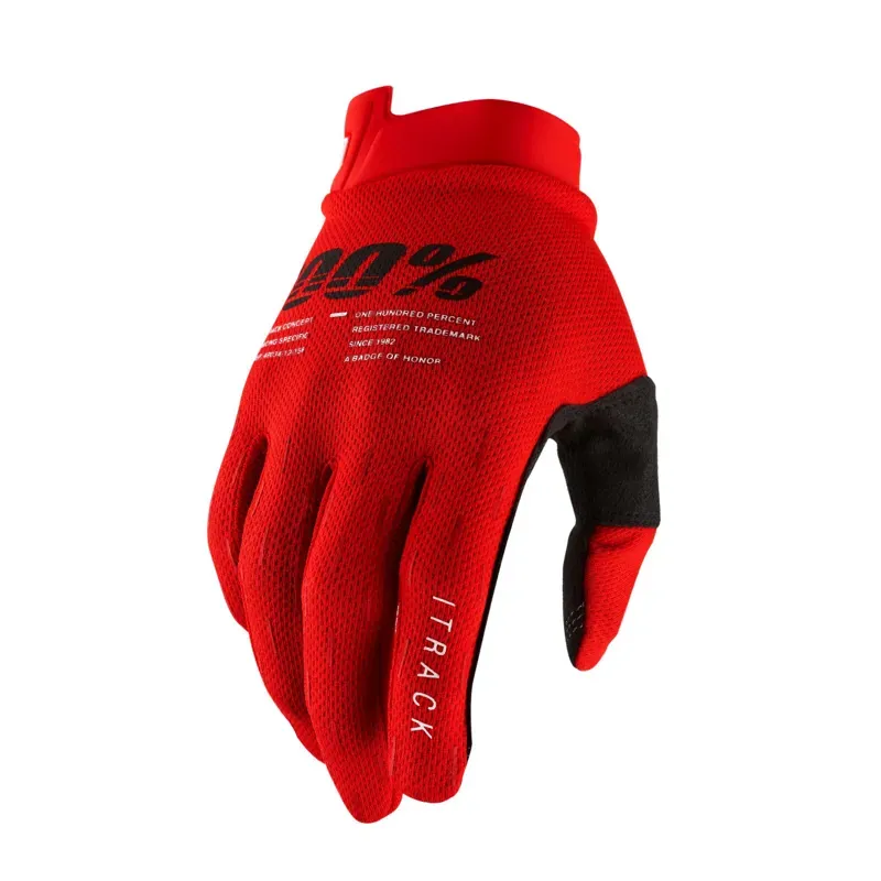 100% iTrack Gloves in Red