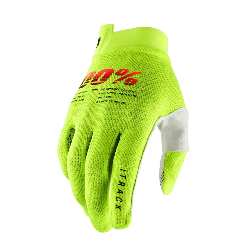 100% iTrack Gloves in Fluo Yellow
