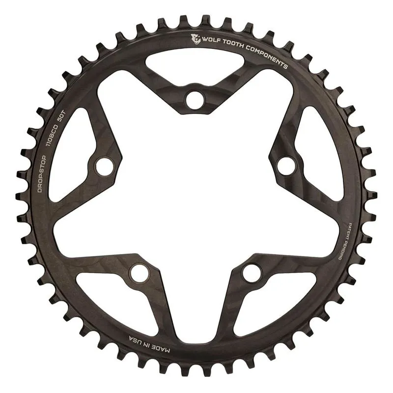 Wolf Tooth 110 BCD Cyclocross/Flat Top Chainring in Black 