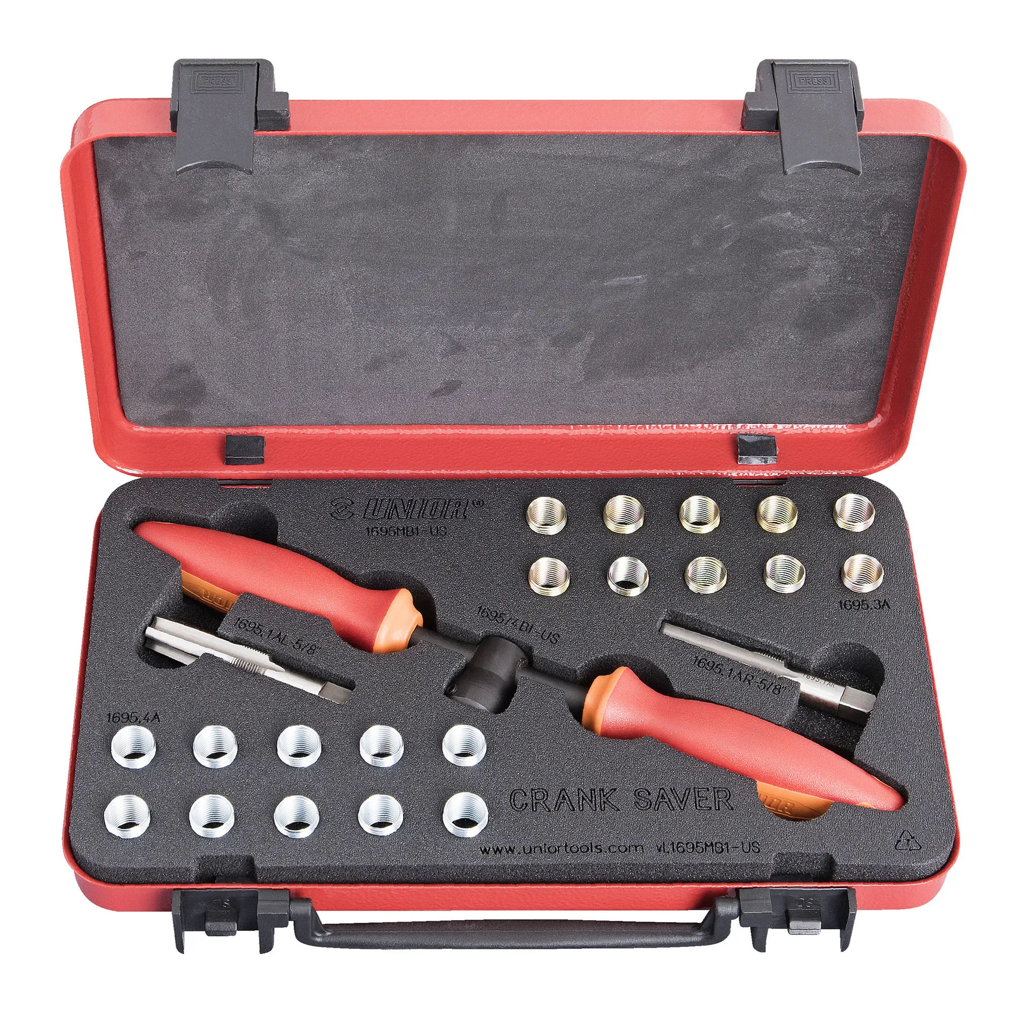 Unior Crank Saver-Pedal Thread Repair And Insert Kit in Red