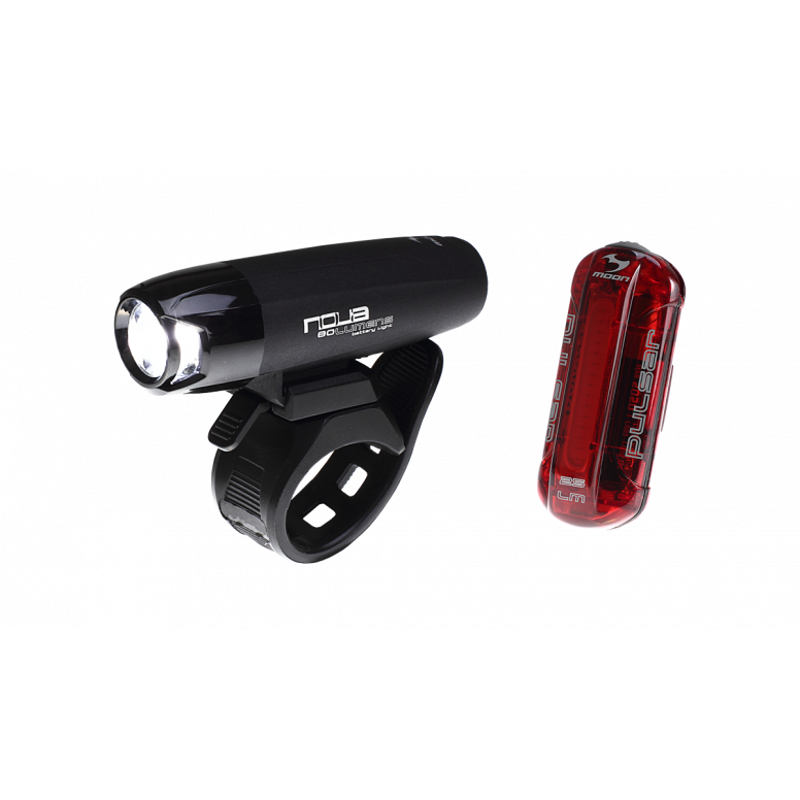 Moon Sport Nova Headlight Taillight100lm and Pulsar 25lm Black