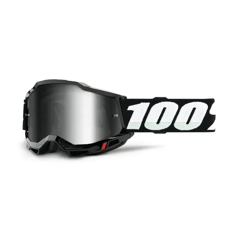100% Accuri 2 Mirror Silver Lens Youth Goggles in Black