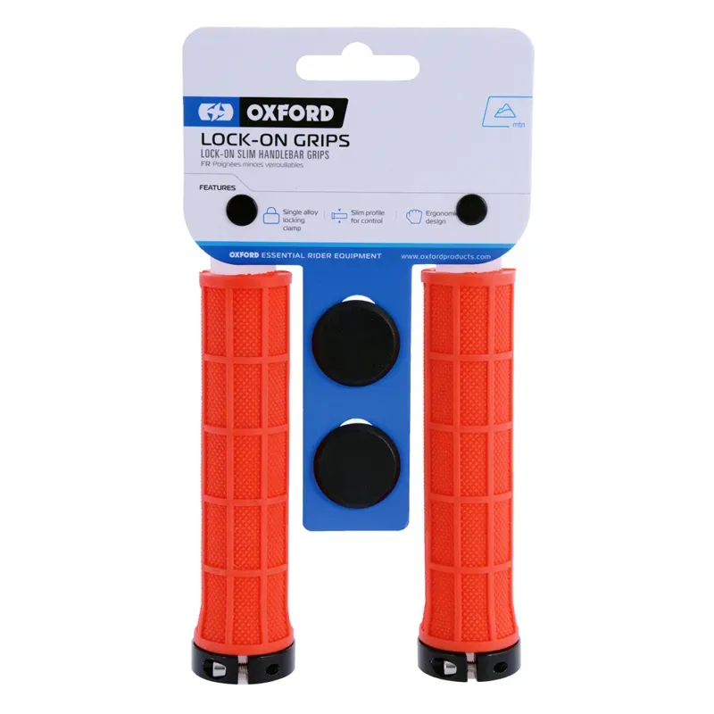 Oxford Lock On Slim Grips in Red