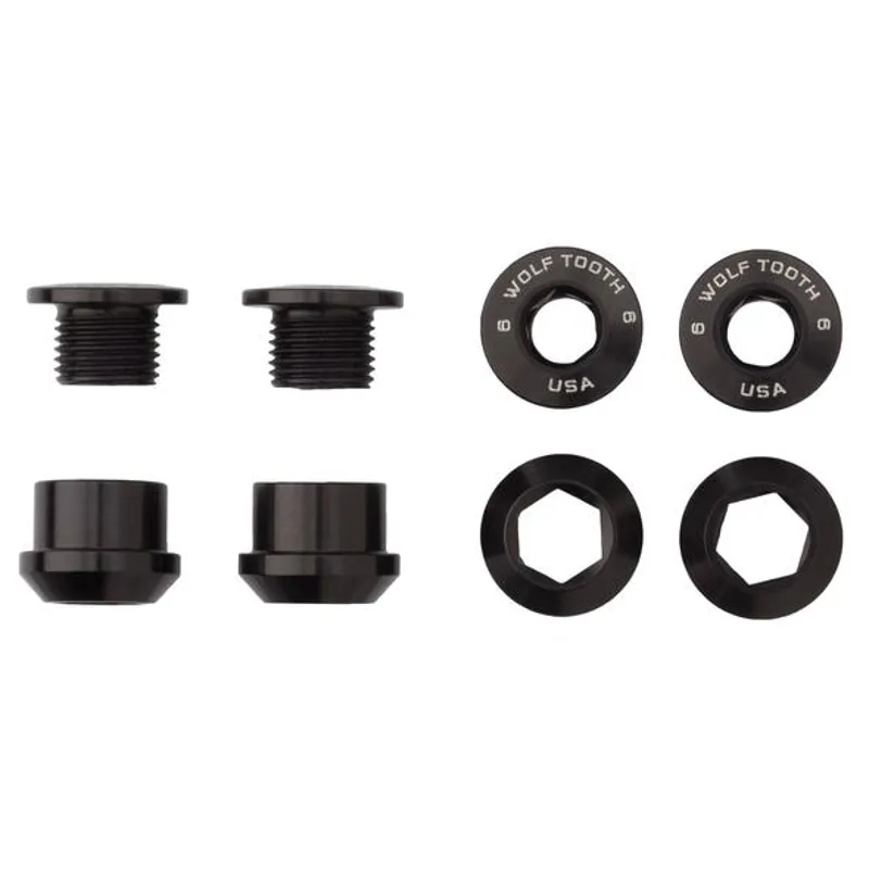 Wolf Tooth Set of 4 1X Chainring Bolts in Black 