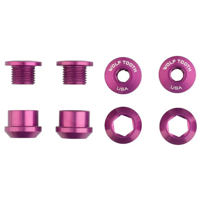 Wolf Tooth 4-pack X1 Chainring Nuts and Bolts in Red