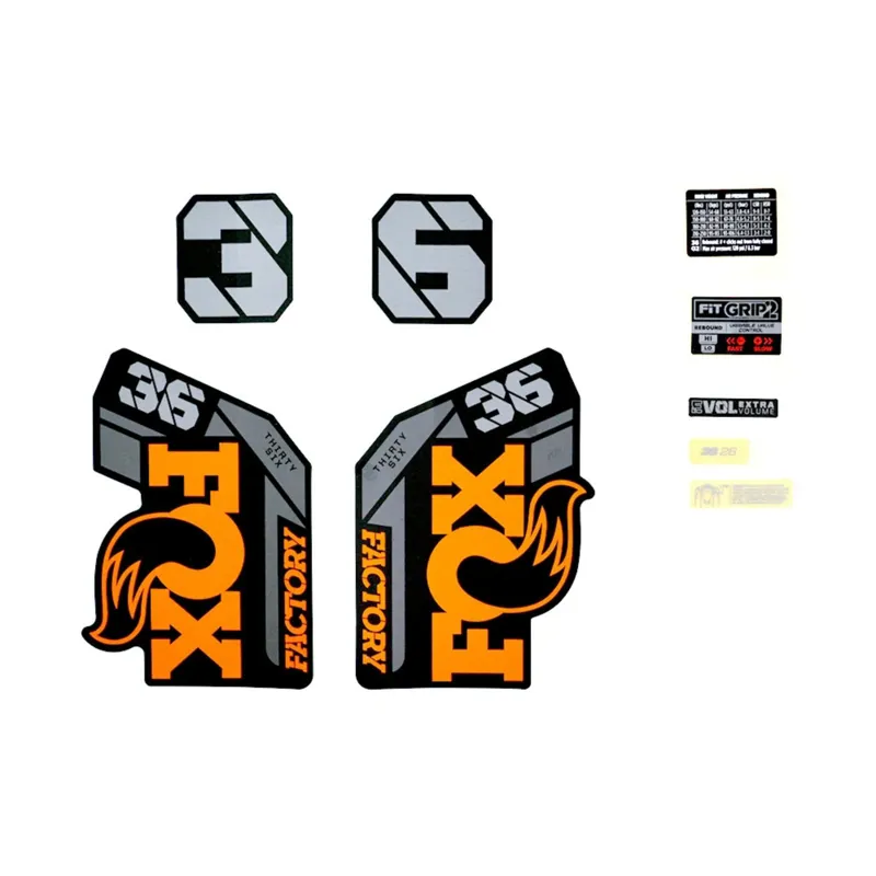 FOX Fork 36 Decal Kit: F-S 26quot Orange Logo Matte Black 2021