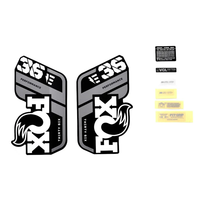 FOX Fork 36 Decal Kit: P-S E-Bike+ Grey Logo Matte Black 2021