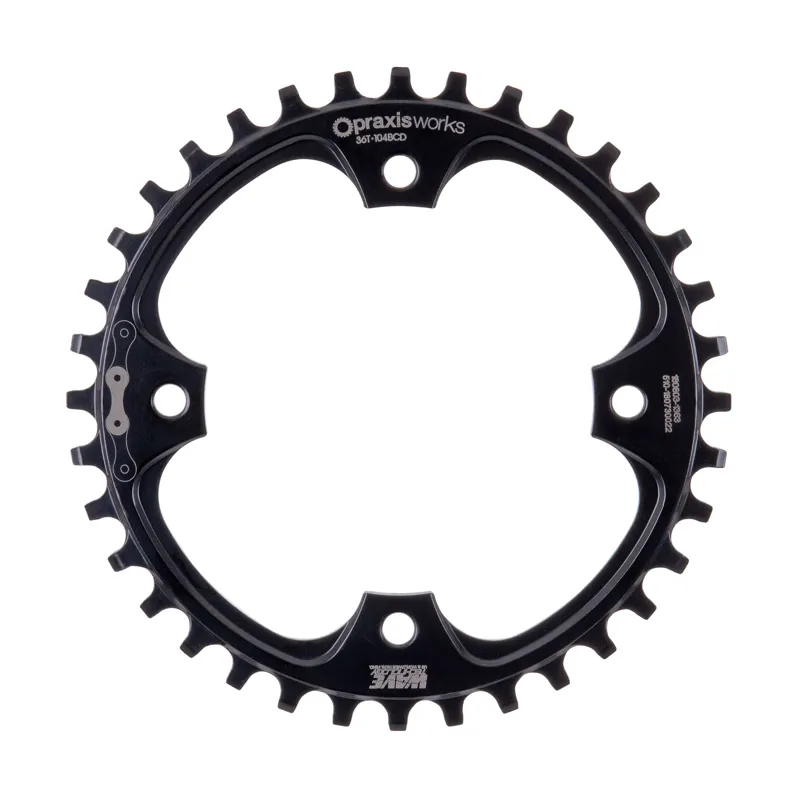 Praxis - E-Ring - 104 BCD Wave 1x Direct Threaded Black 3
