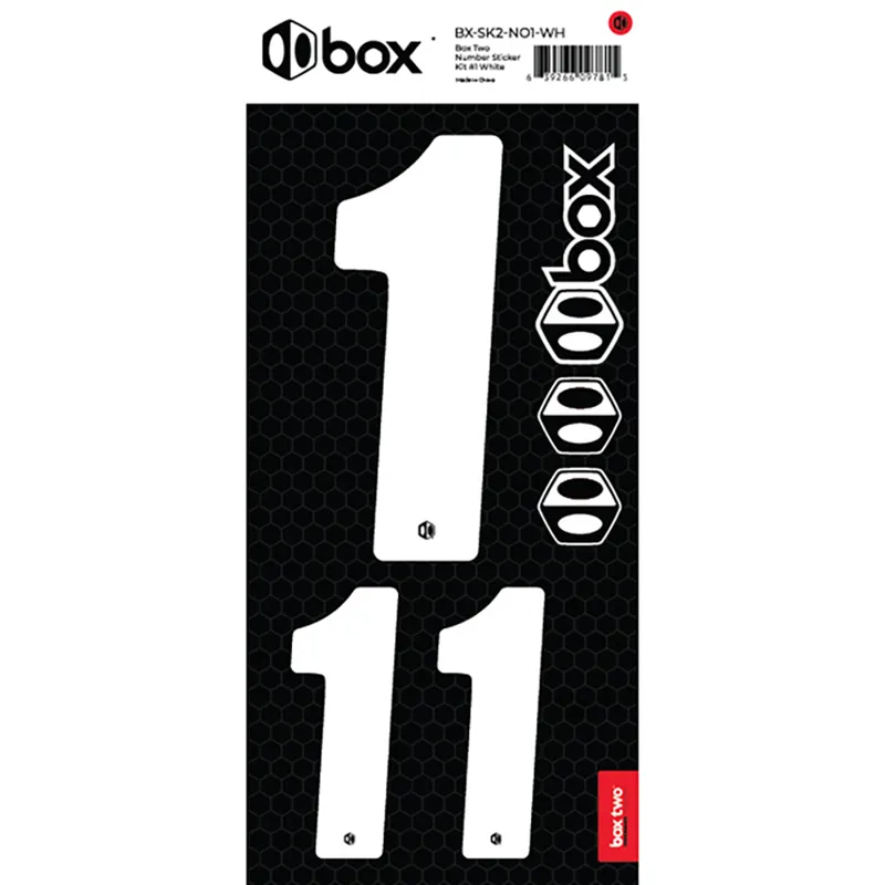 box Two Number Sticker Kits - Number for numberplate - White-1