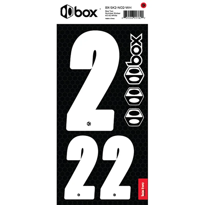 box Two Number Sticker Kits - Number for numberplate - White-2