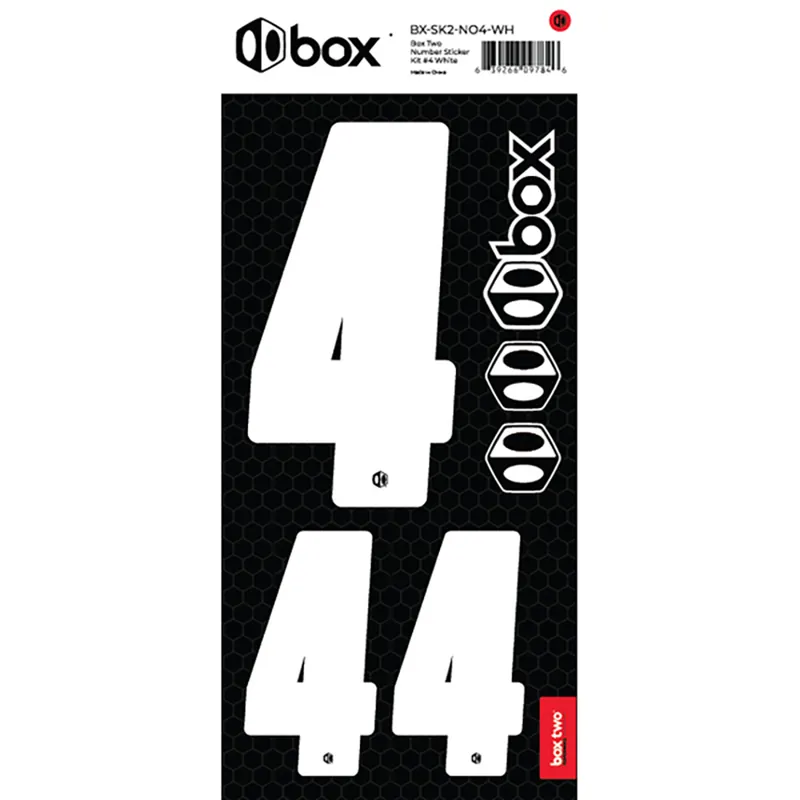 box Two Number Sticker Kits - Number for numberplate - White-4