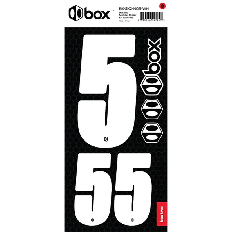 box Two Number Sticker Kits - Number for numberplate - White-5