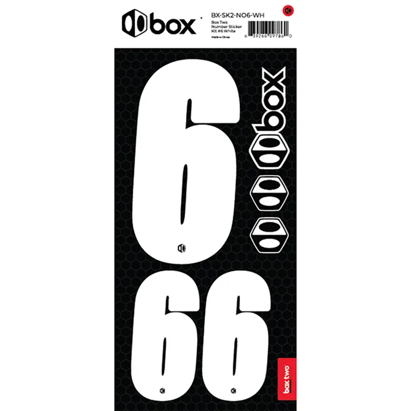 box Two Number Sticker Kits - Number for numberplate - White-6