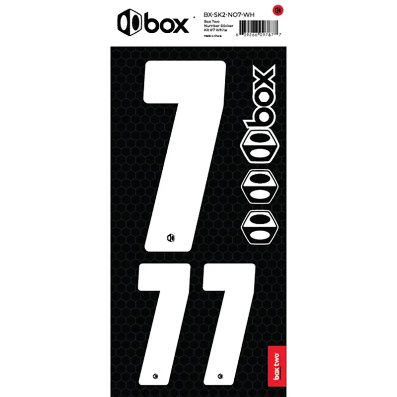 box Two Number Sticker Kits - Number for numberplate - White-7