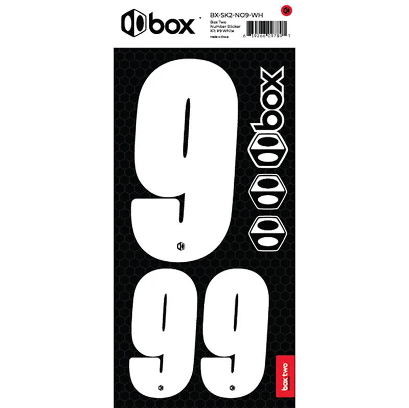 box Two Number Sticker Kits - Number for numberplate - White-9