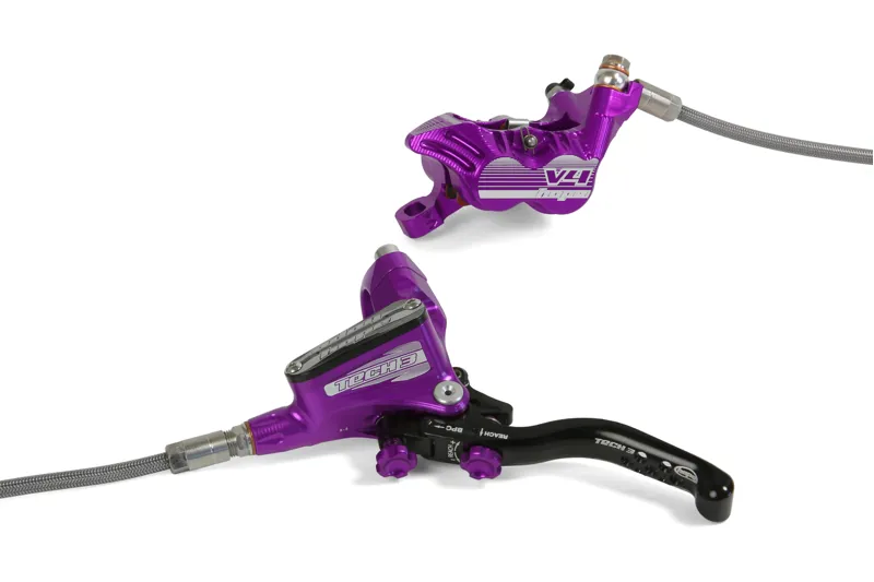 Hope Tech 3 V4 Purple Braided Disc Brake