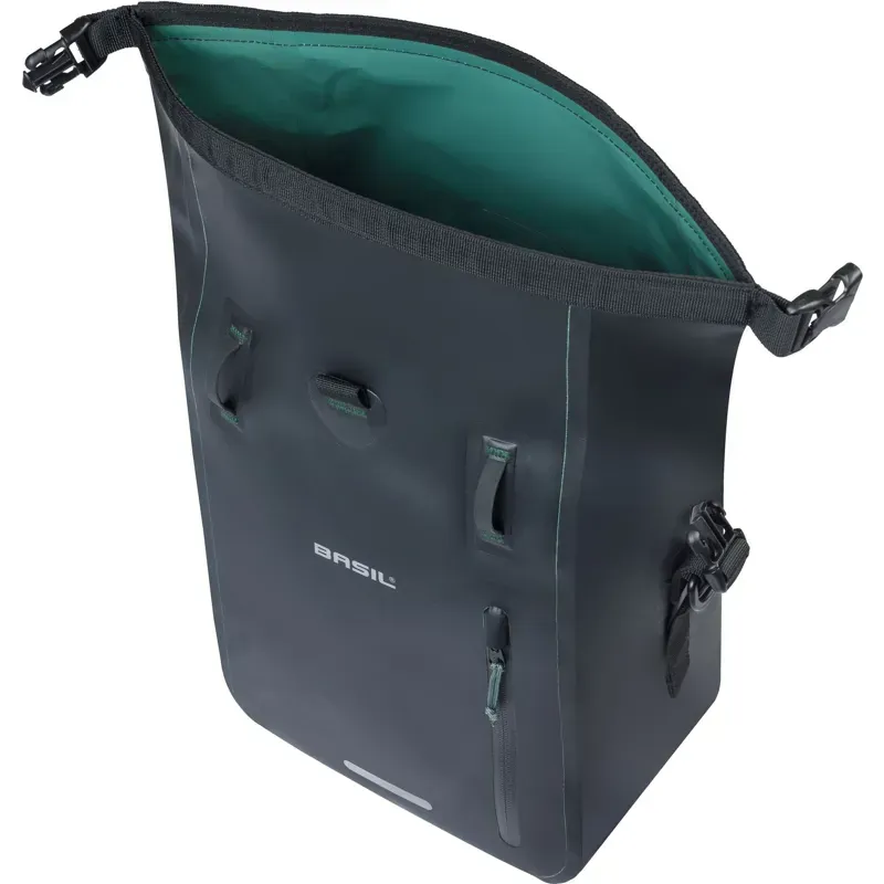 Basil Rivo 12-15l MIK Hook Single Tarpaulin Bag in Black-2