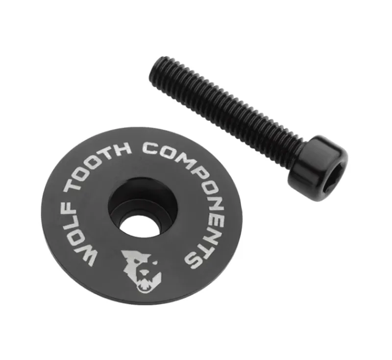 Wolf Tooth Ultralight Stem Cap and Bolt in Black