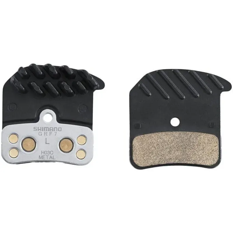 Shimano H03C Metal Disc Brake Pad Aly/Ss Back W/ Fin Black/ Silver-1