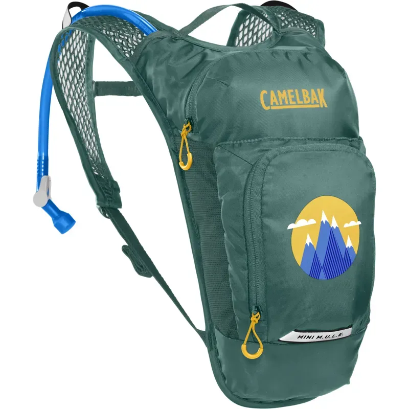 Camelbak Kids' Mini MULE 3l Hydration Pack w/1.5l Reservoir in Green/Mountains