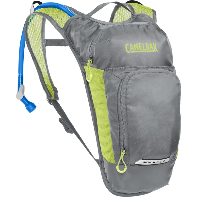 Camelbak Kids' Mini MULE 3l Hydration Pack w/1.5l Reservoir in Metal Grey/Green