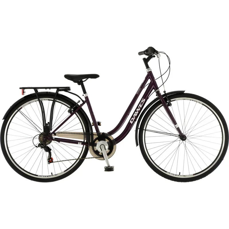 Dawes Sahara Low Step Urban Hybrid Bike in Plum