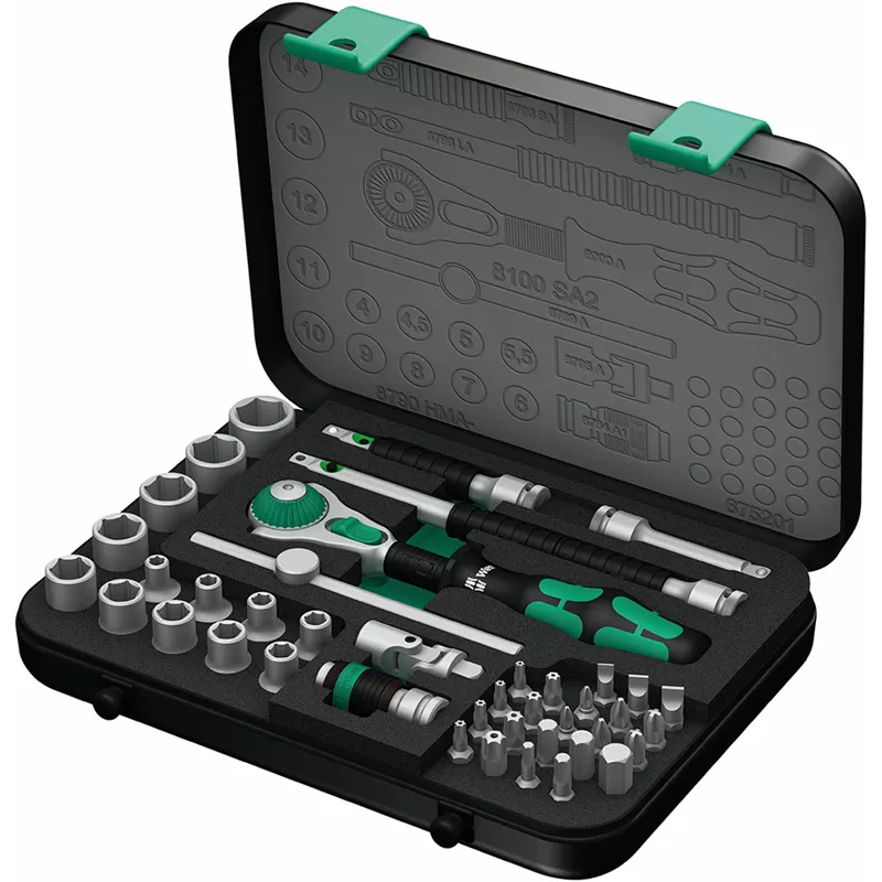 Wera Tools 8100 SA 2 Zyklop 1/4 Drive Speed Ratchet Set in Black 