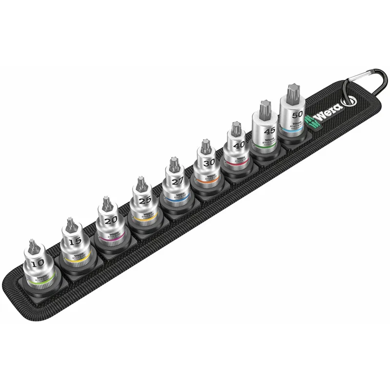 Wera Tools Belt B 3 Torx Zyclop HF 3/8 Drive Bit Socket Set in Black