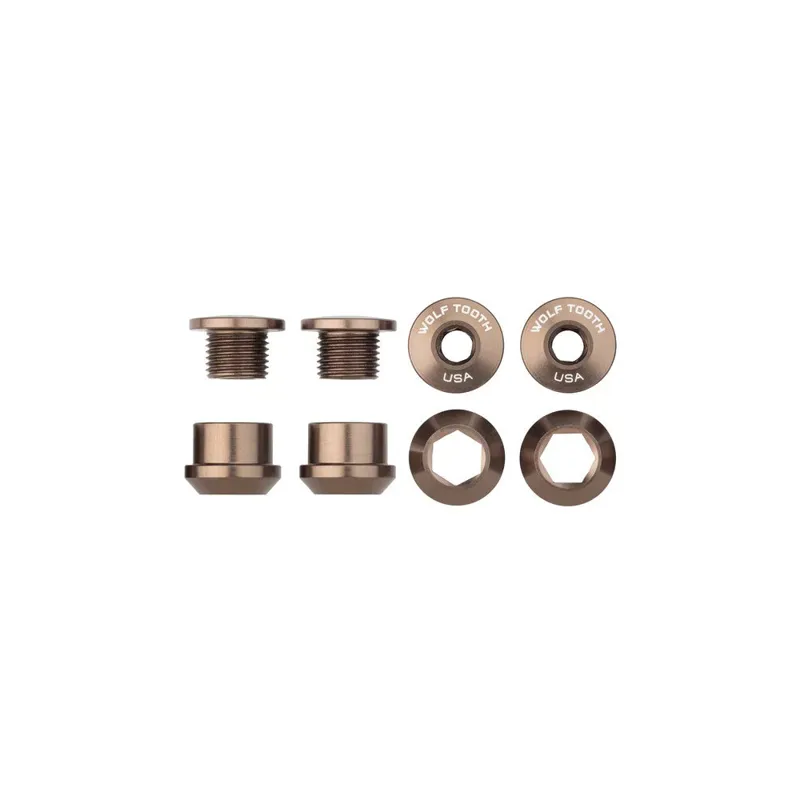 Wolf Tooth 4-pack X1 Chainring Nuts and Bolts in Espresso