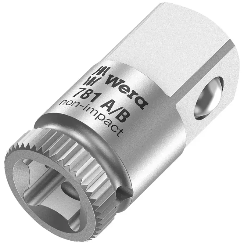 Wera Tools 781 A/B 1/4in to 3/8in Square Adaptor in Silver