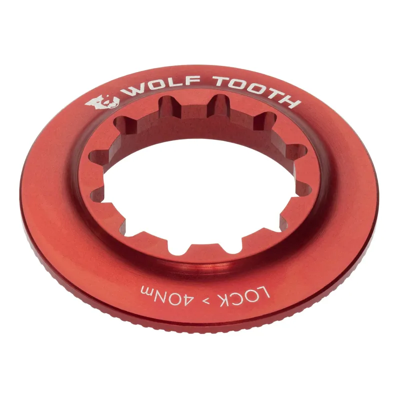 Wolf Tooth Centrelock Rotor Internal Spline Lockring in Red