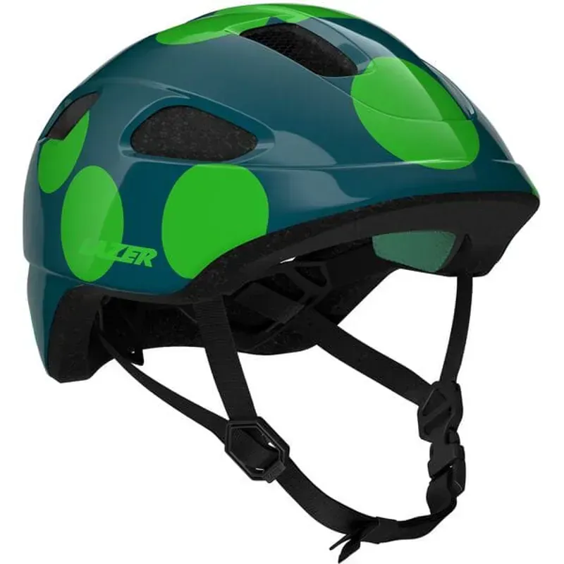 Lazer NutZ KC Kid's Helmet in Green Dots