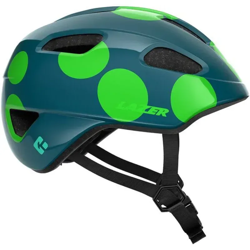 Lazer NutZ KC Kid's Helmet in Green Dots-1