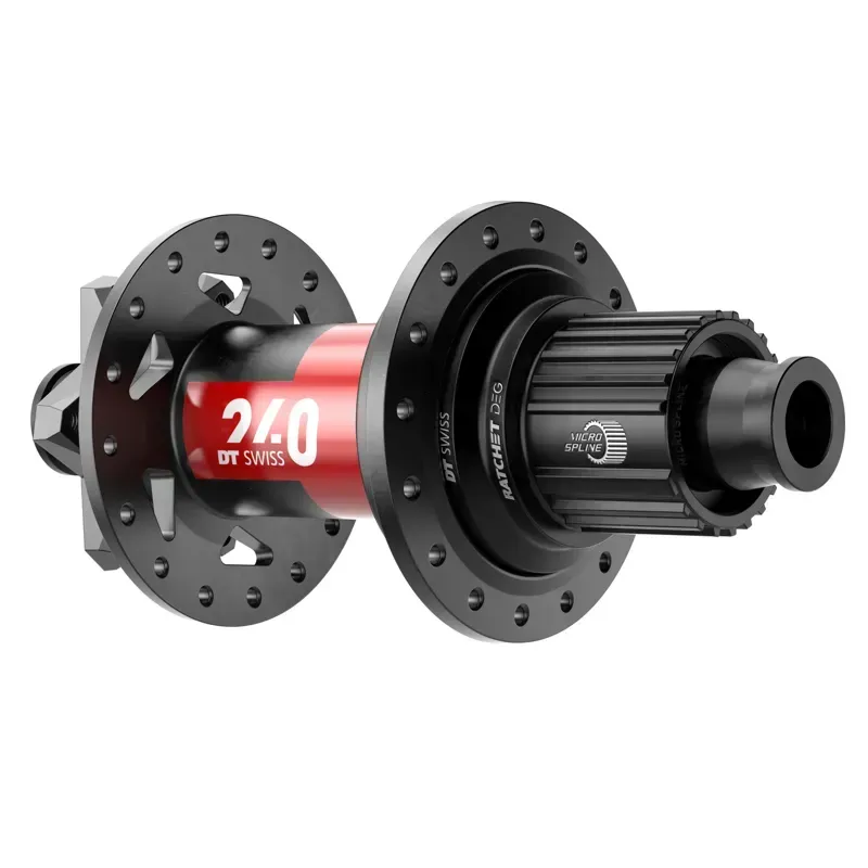 DT Swiss 240 DEG 6B-Disc 32h 12x148mm MS Rear Hub in Black/Red