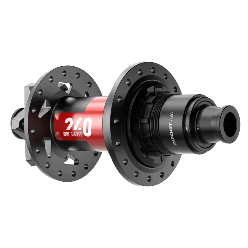 DT Swiss 240 DEG 6B-Disc 28h 12x148mm XD Rear Hub in Black/Red