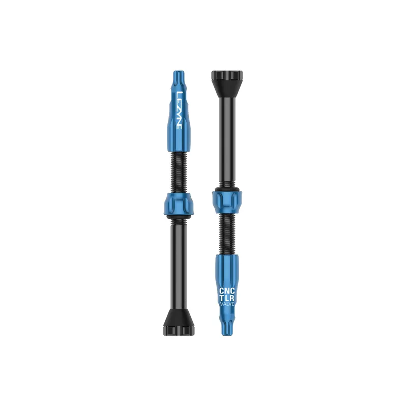 Lezyne CNC TLR 60mm Tubeless Valves in Blue