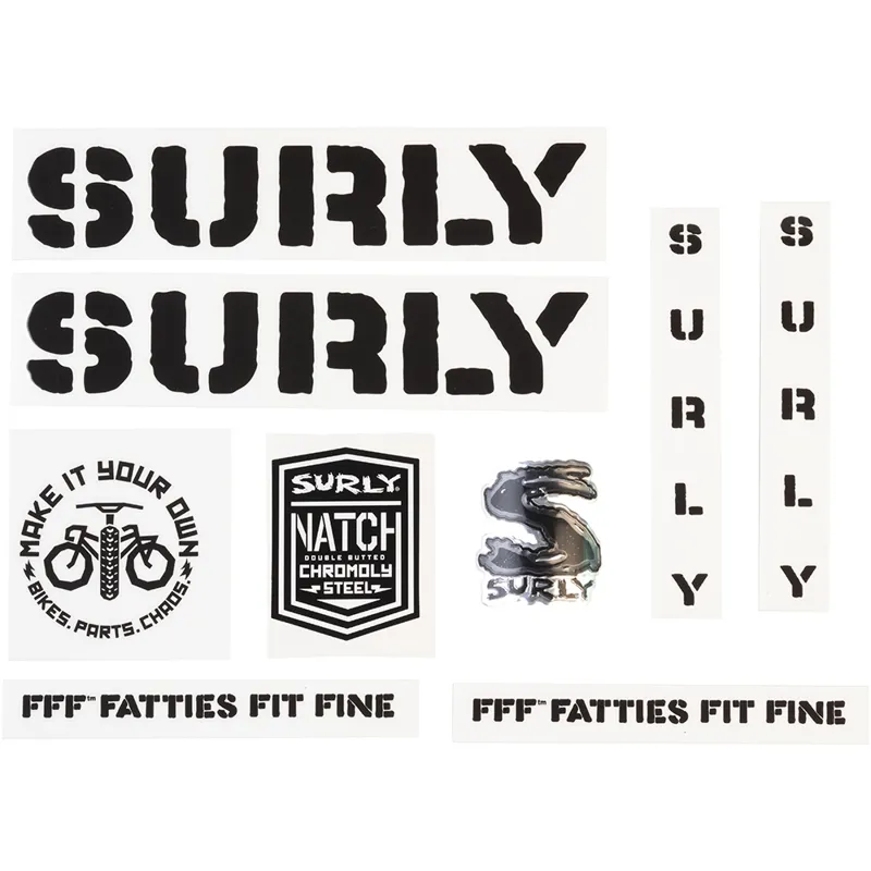 Surly Make It Your Own Decals in Black - Overspray