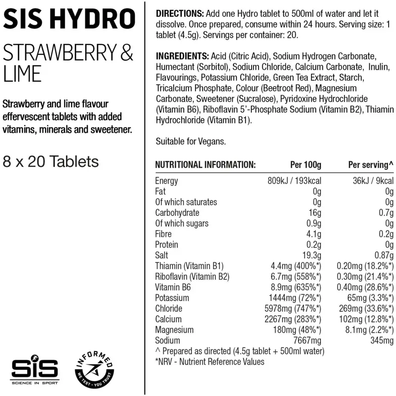 Science in Sport GO Hydro Hydration Drink Tablets in Strawberry-2