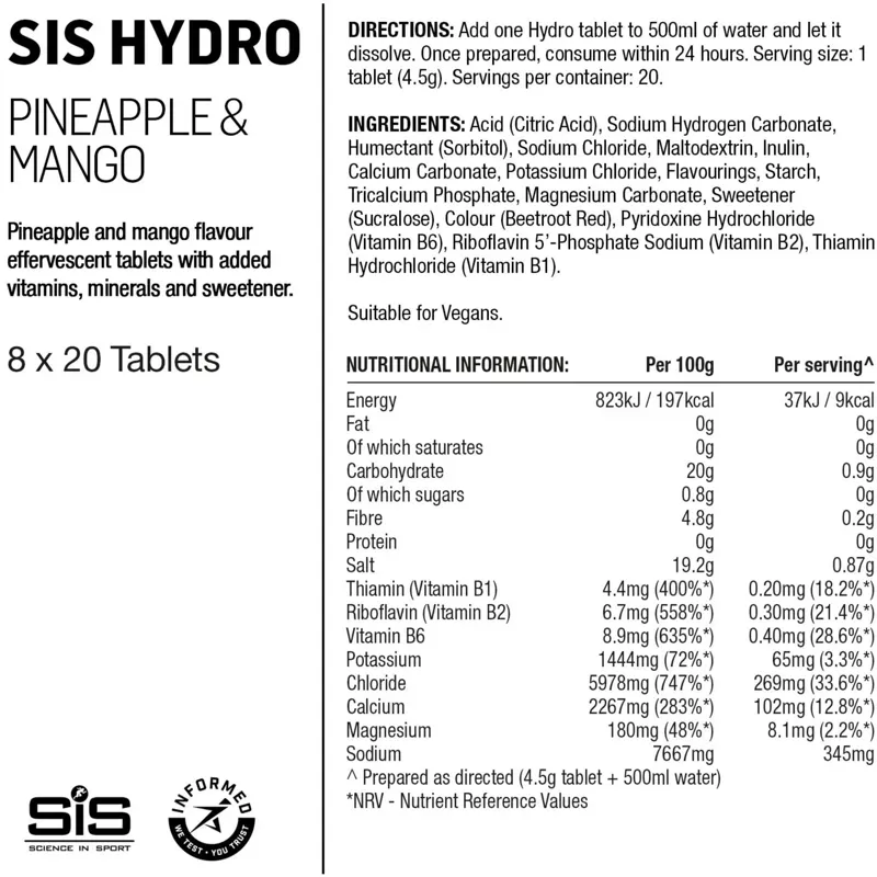 Science in Sport GO Hydro Hydration Drink Tablets in Pineapple-1