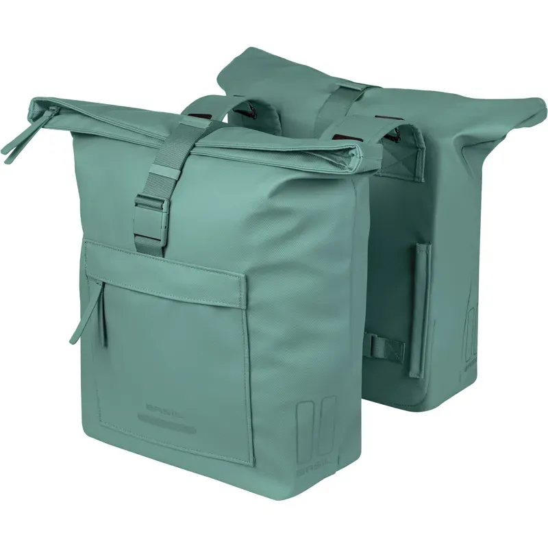 Basil Brooklyn 41l Double Pannier Bag in Silvergreen