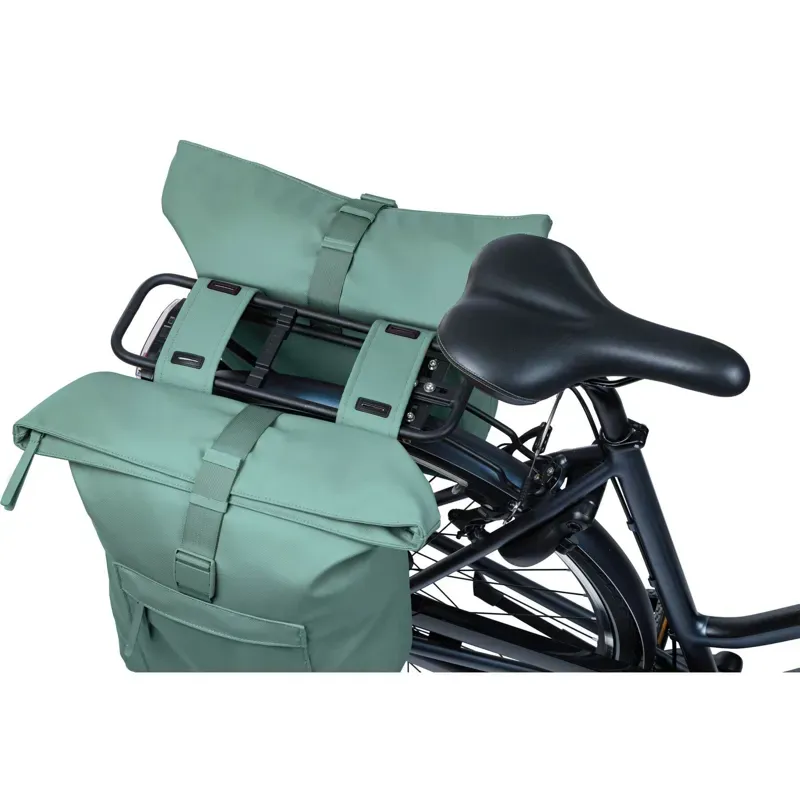 Basil Brooklyn 41l Double Pannier Bag in Silvergreen-4
