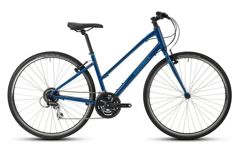 2021 Ridgeback Velocity Open Frame Hybrid Bike in Blue