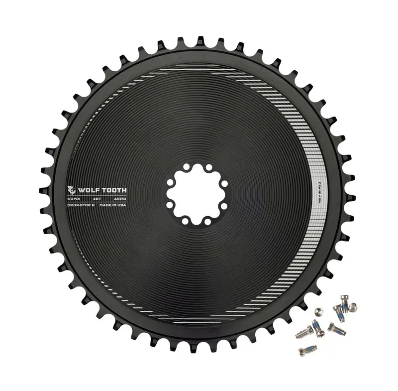 Wolf Tooth Direct Mount 48-tooth 8-bolt Aero Chainring for SRAM in Black