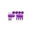 Hope Evo tr4 Custom Kit - Pair - Purple