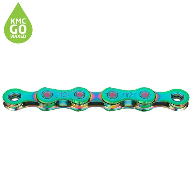 KMC X12 126-link Waxed Chain in Aurora Green