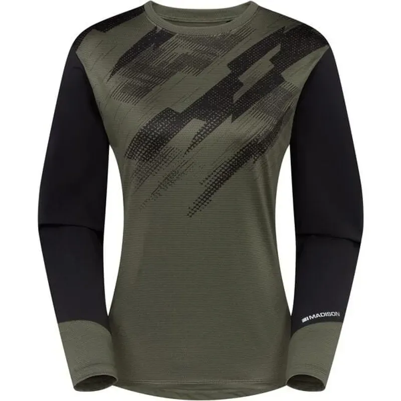 Madison Flux Women's Long Sleeve Trail Jersey midnight green / black 