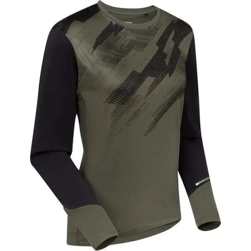 Madison Flux Women's Long Sleeve Trail Jersey midnight green / black -1