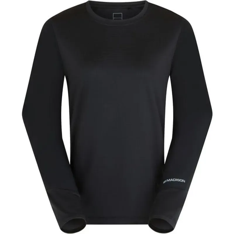 Madison Flux Women's Long Sleeve Trail Jersey black perforated bolts 
